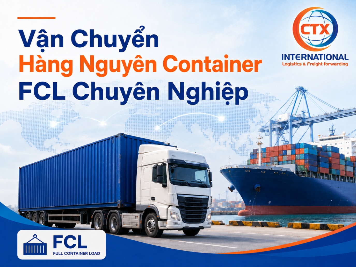Vận chuyển hàng nguyên container FCL chuyên nghiệp